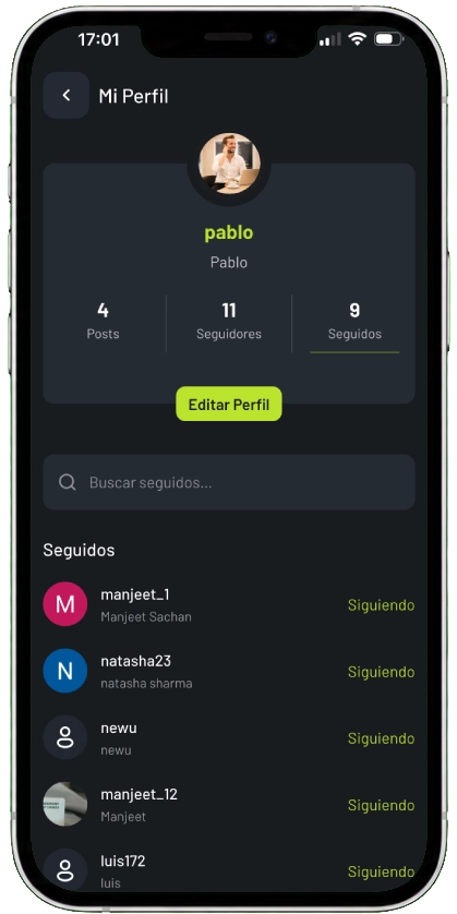 Perfil de usuario en la comunidad CarVyt con actividad y publicaciones sobre autos