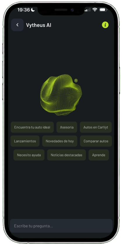 Vytheus AI, el asistente inteligente de CarVyt para explorar y comparar autos